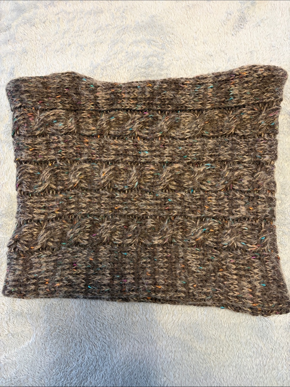 Handmade Brown Cable-Knit Women’s Neck Warmer
